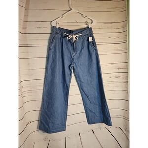 Old Navy Jeans Womens Sz 6 Wide Leg Drapey High Rise Drawcord